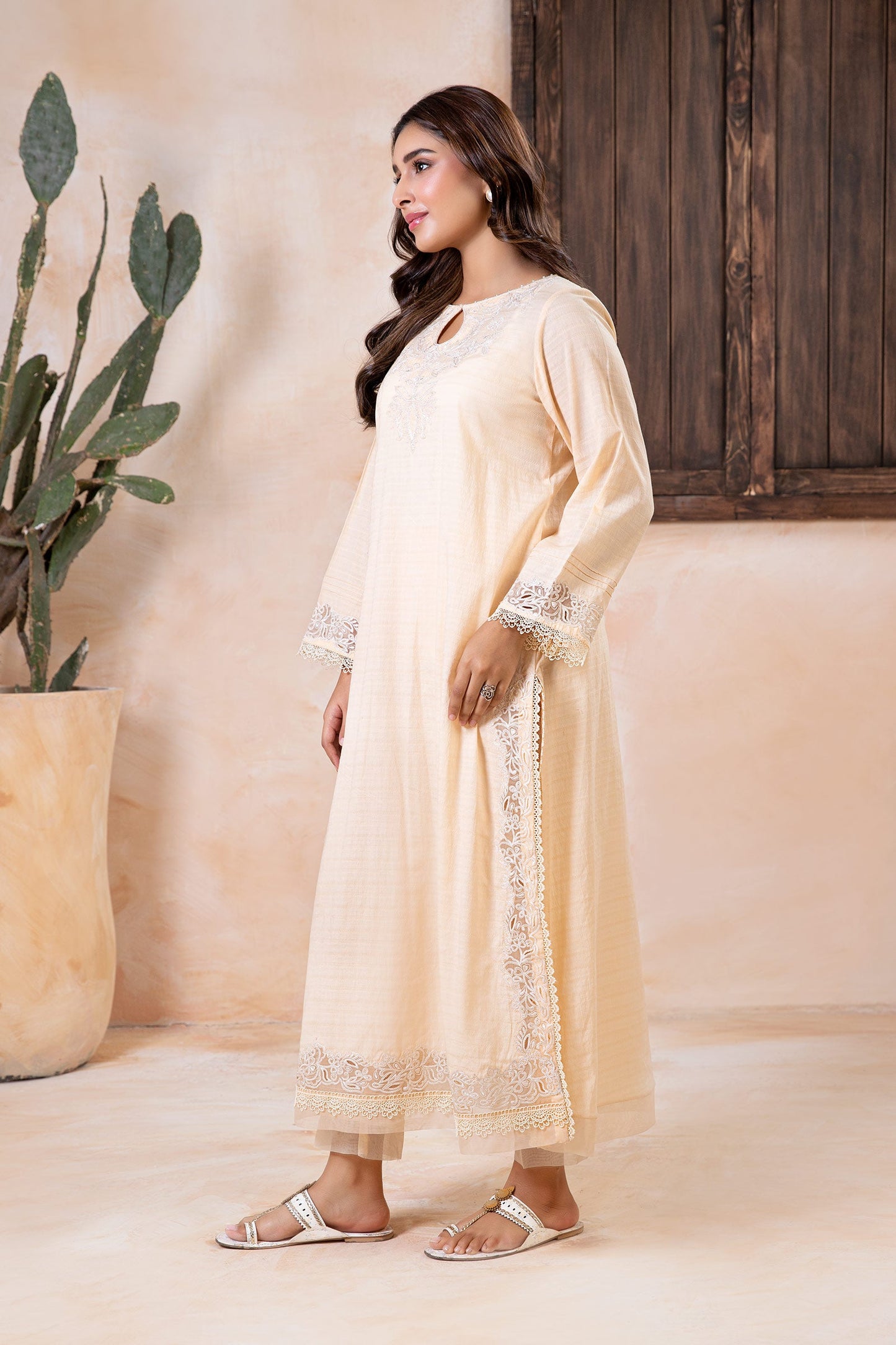 2 Piece Embroidered Dobby Lawn Suit