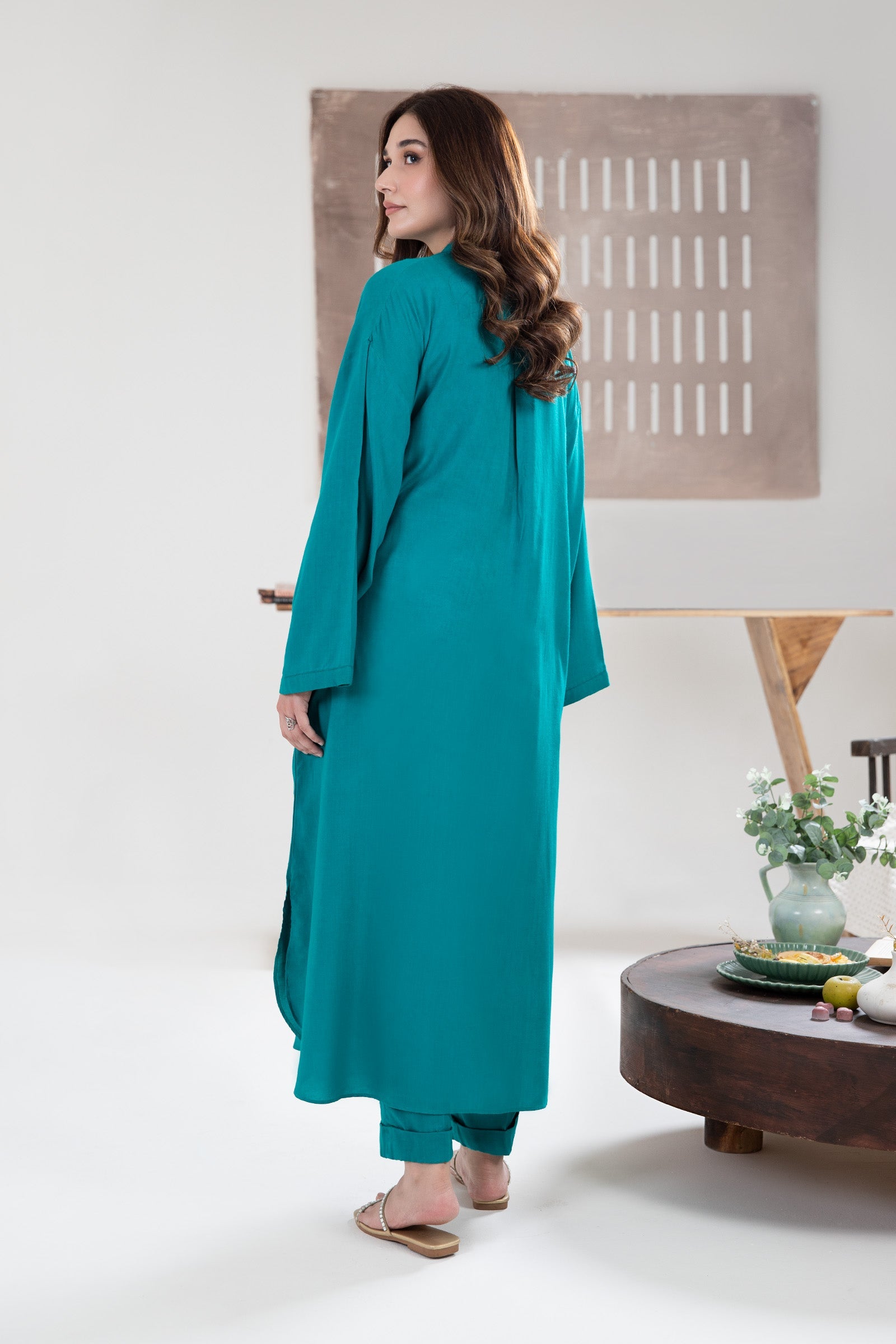 2 Piece Solid Arabic Lawn Suit