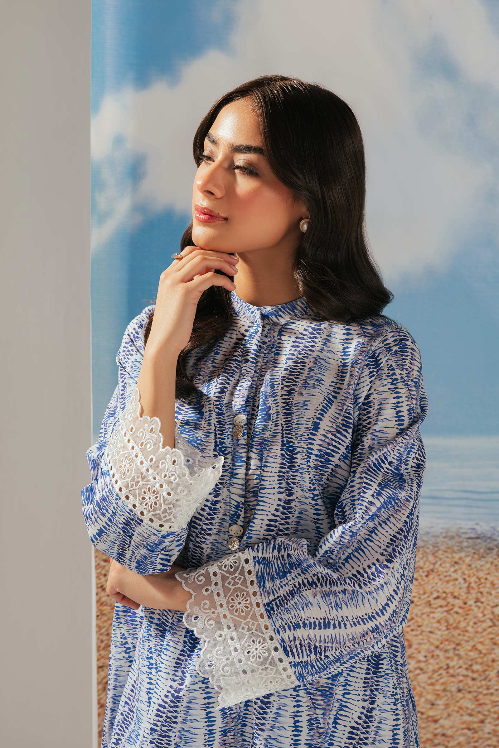 2 Piece Printed Cambric Suit