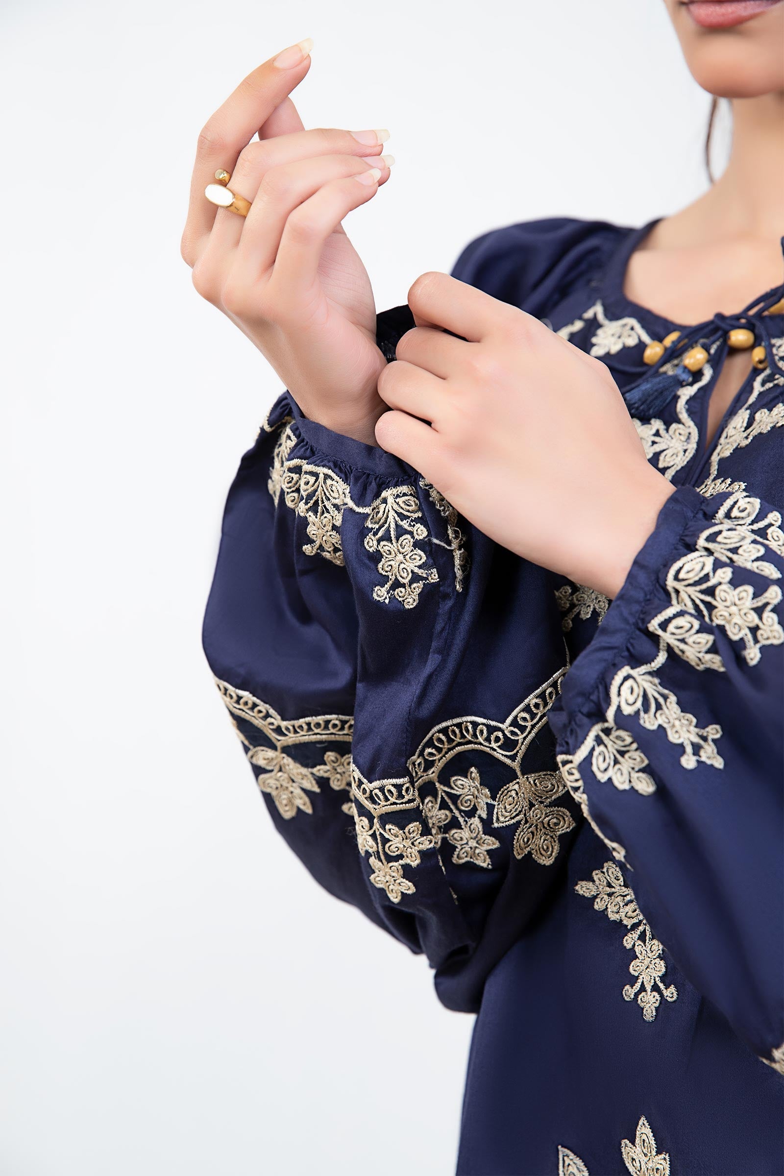 Embroidered Arabic Lawn Tunic Dress