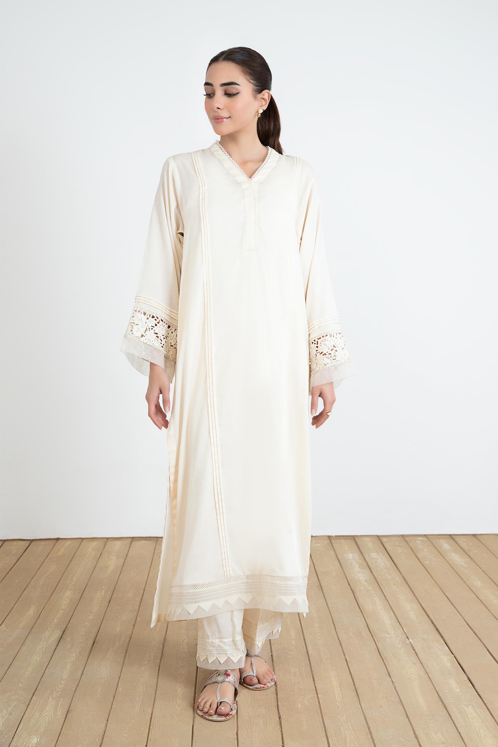 2 Piece Embroidered Dobby Lawn Suit