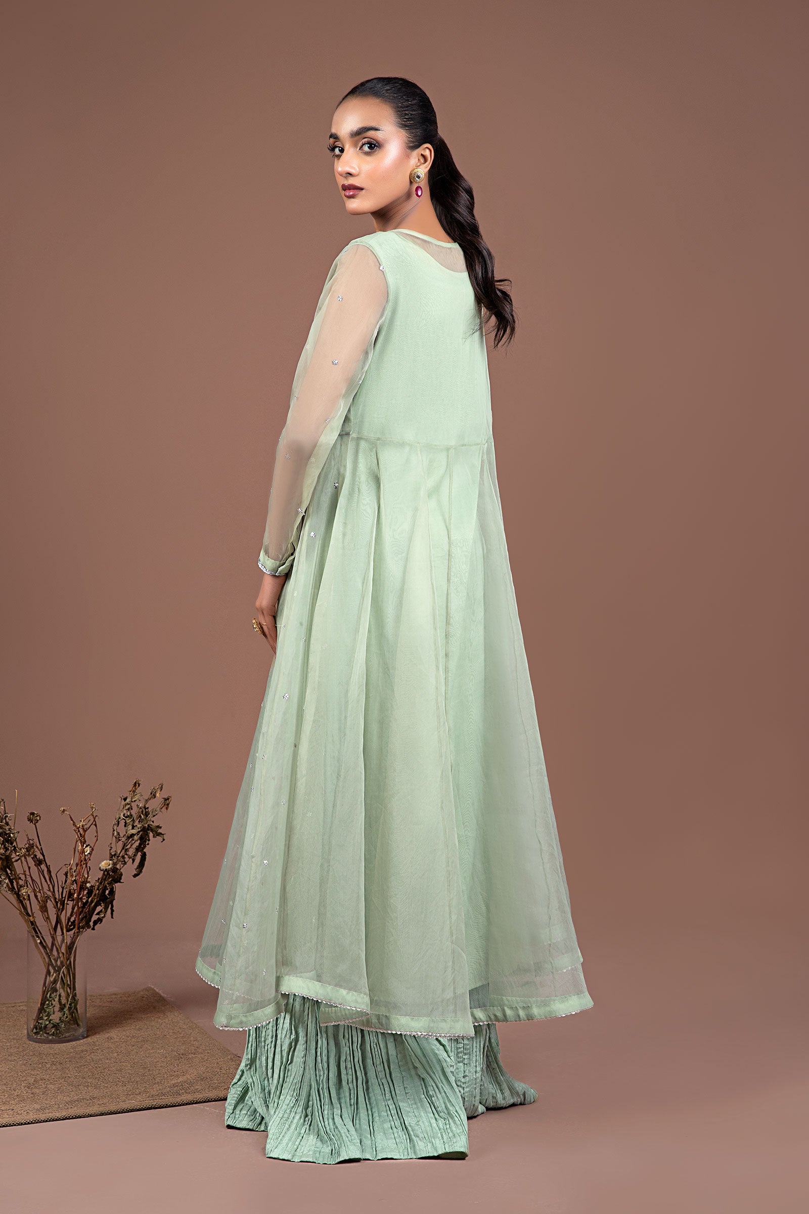 2 Piece Dyed Organza Suit