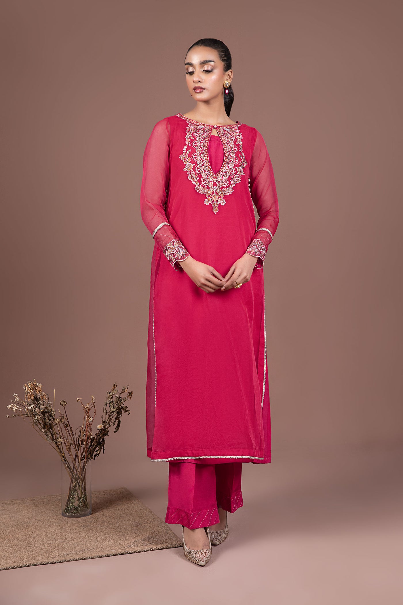2 Piece Dyed Organza Suit | MB-F24-515