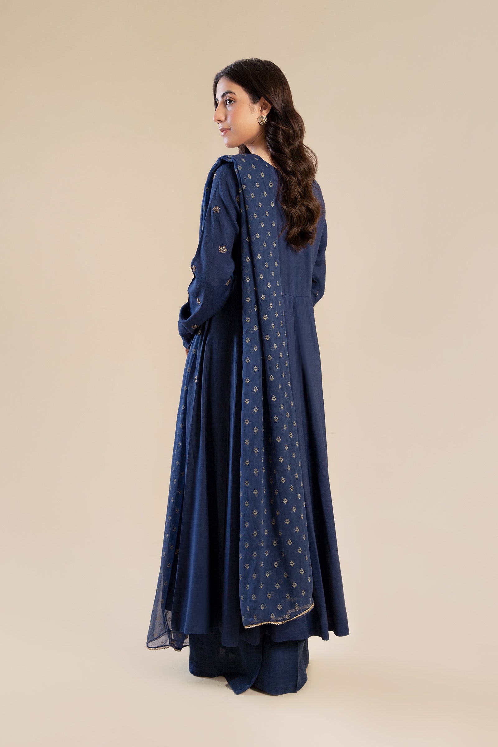 2 Piece Embroidered Raw Silk Suit