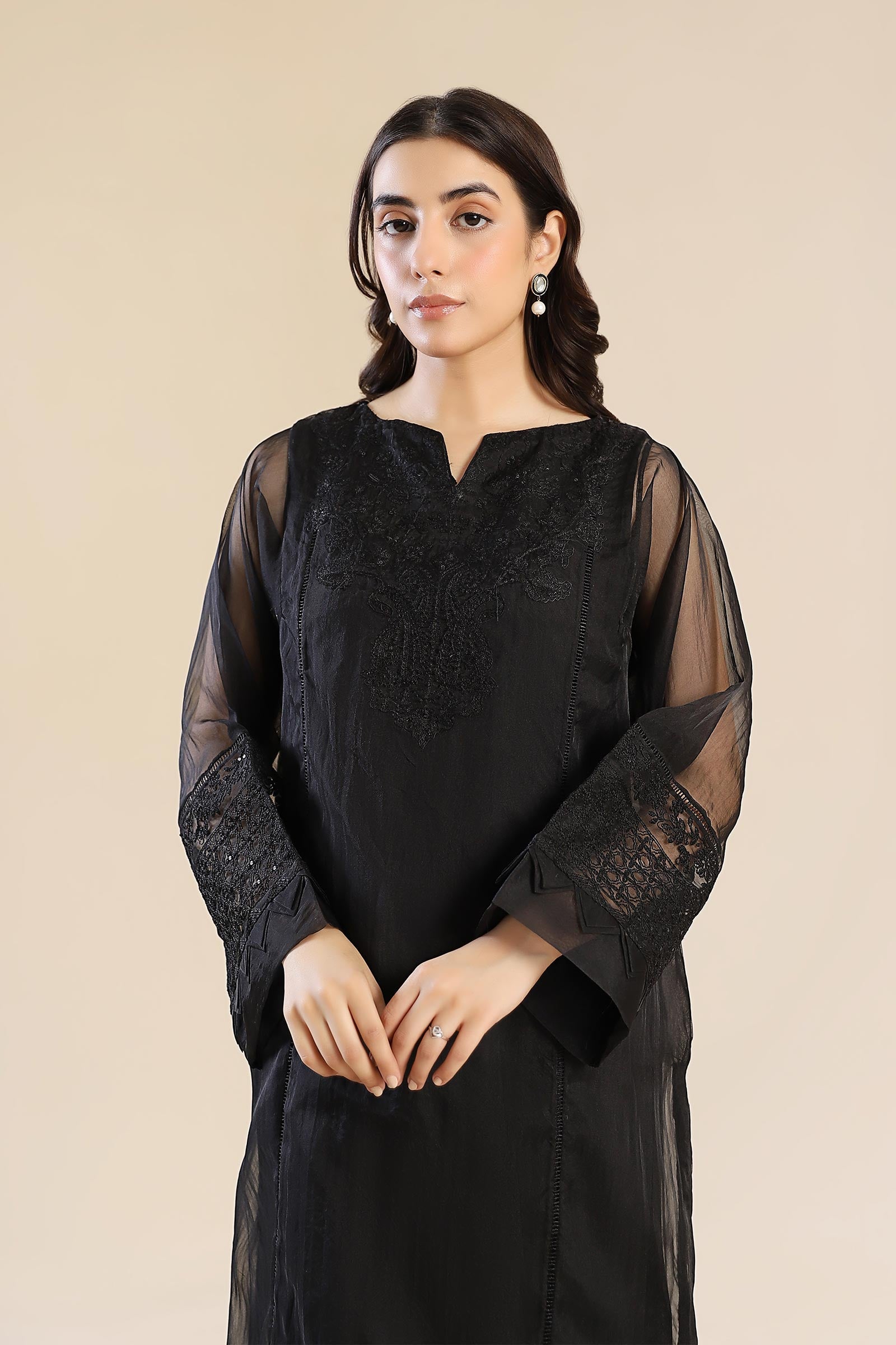 3 Piece Embroidered Organza Suit