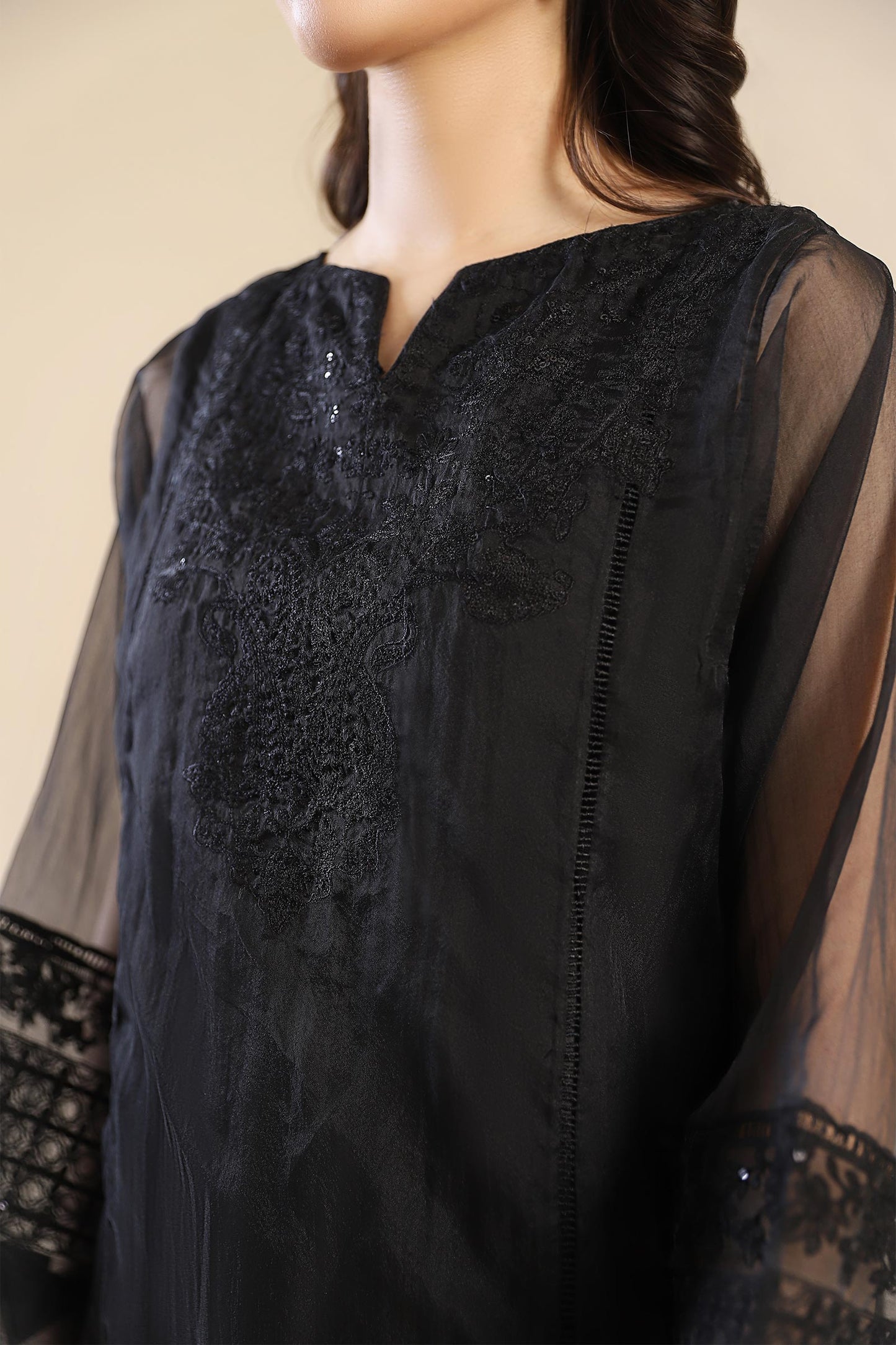 3 Piece Embroidered Organza Suit
