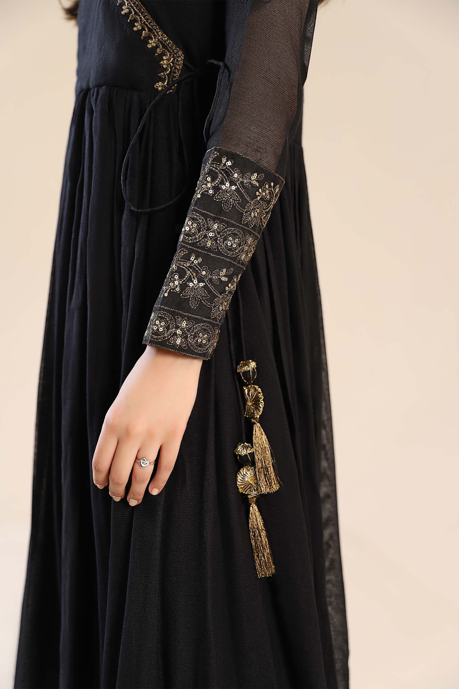 Embroidered Cotton Net Angrakha