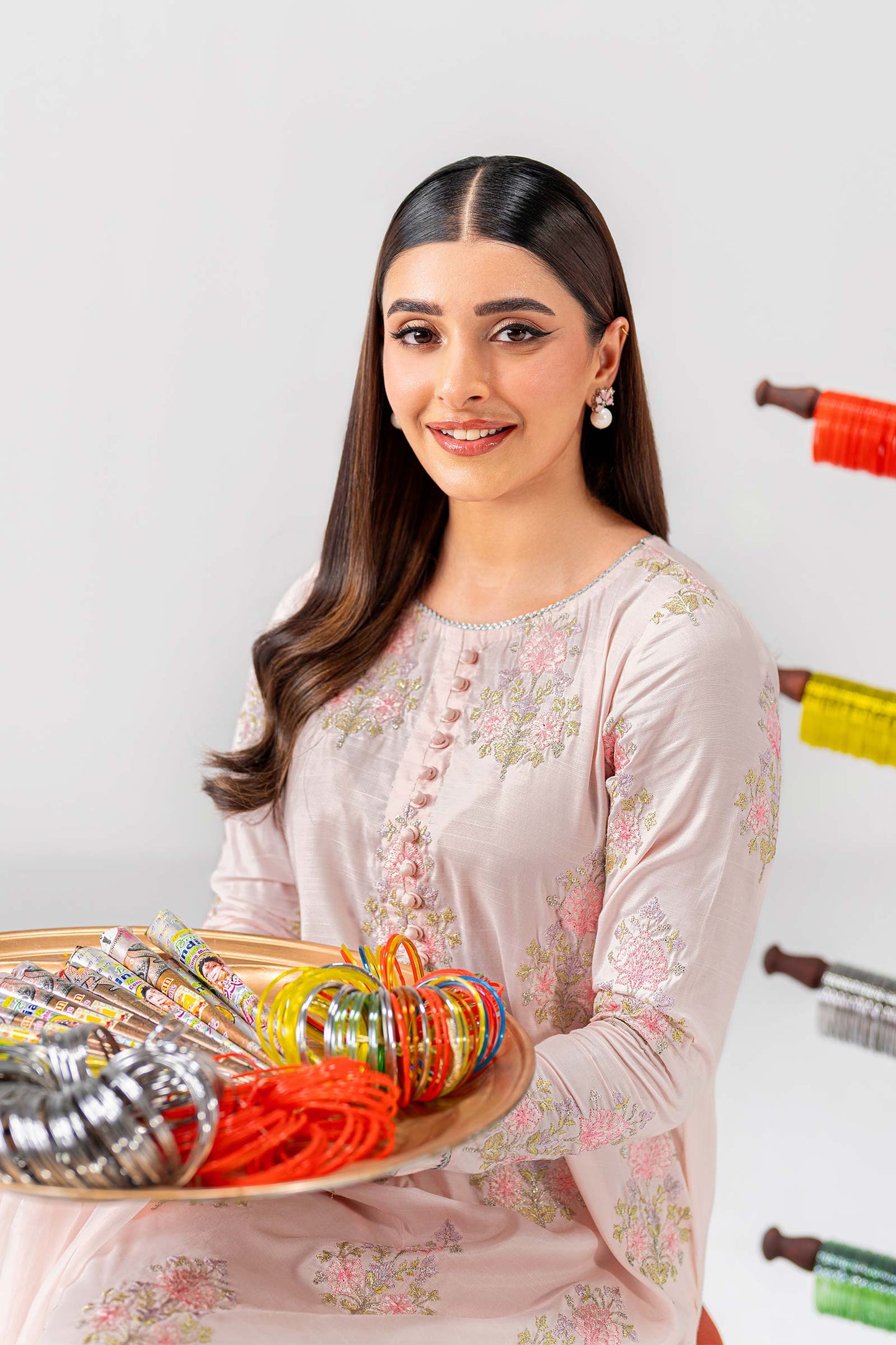 2 Pc Embroidered Raw Silk Suit