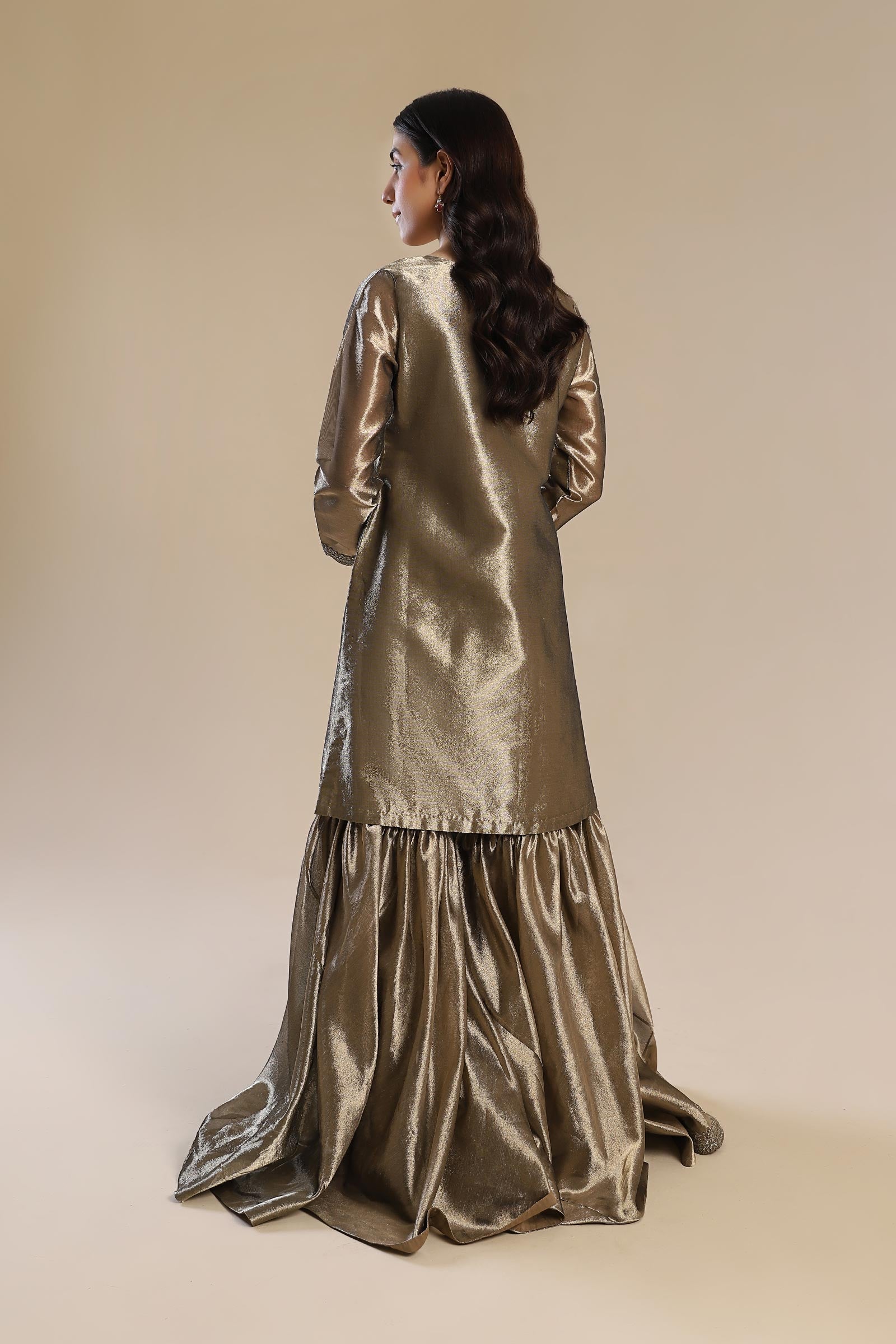 2 Pc Embroidered Tissue Suit