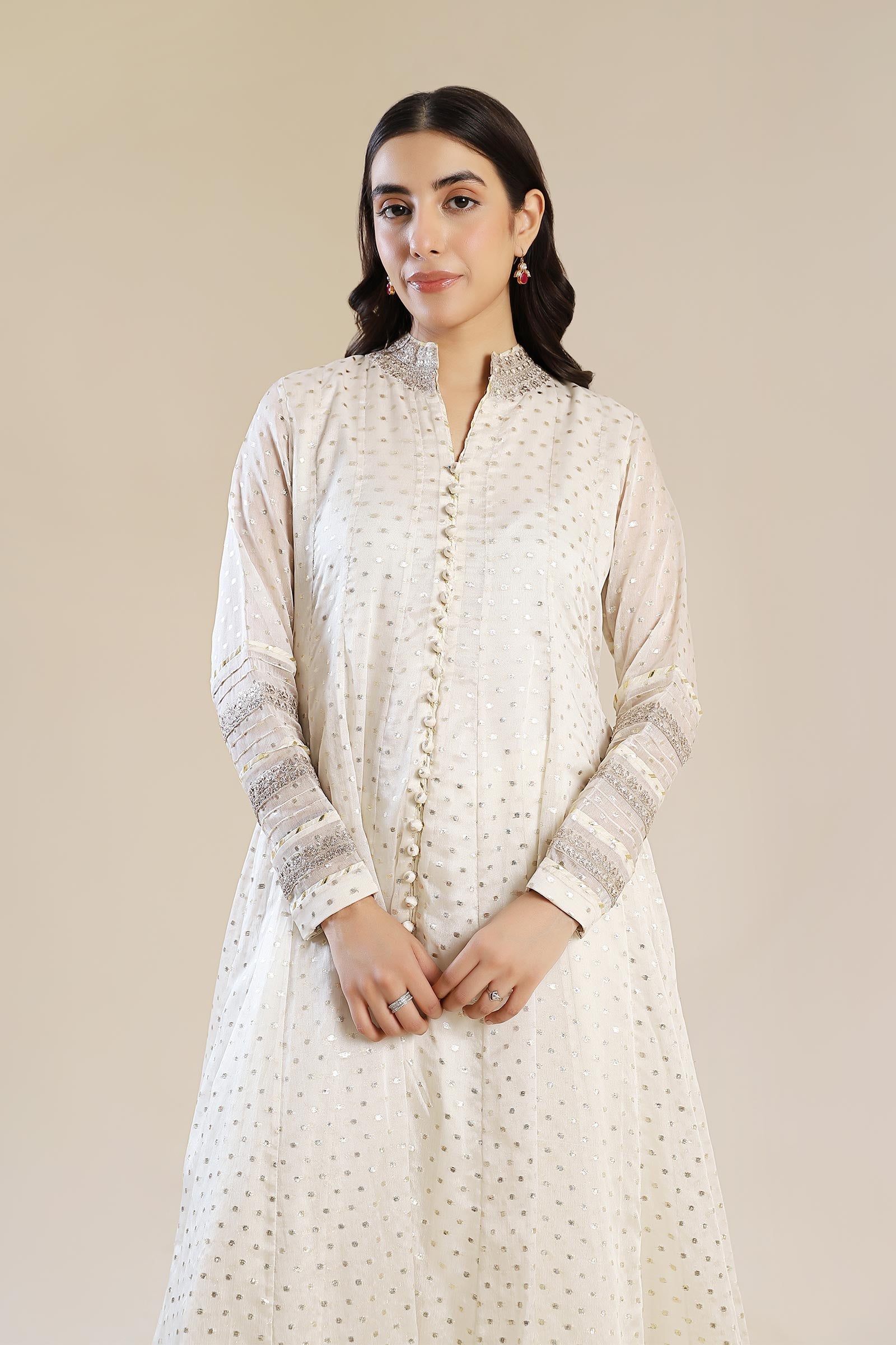 2 Pc Embroidered Organza Suit