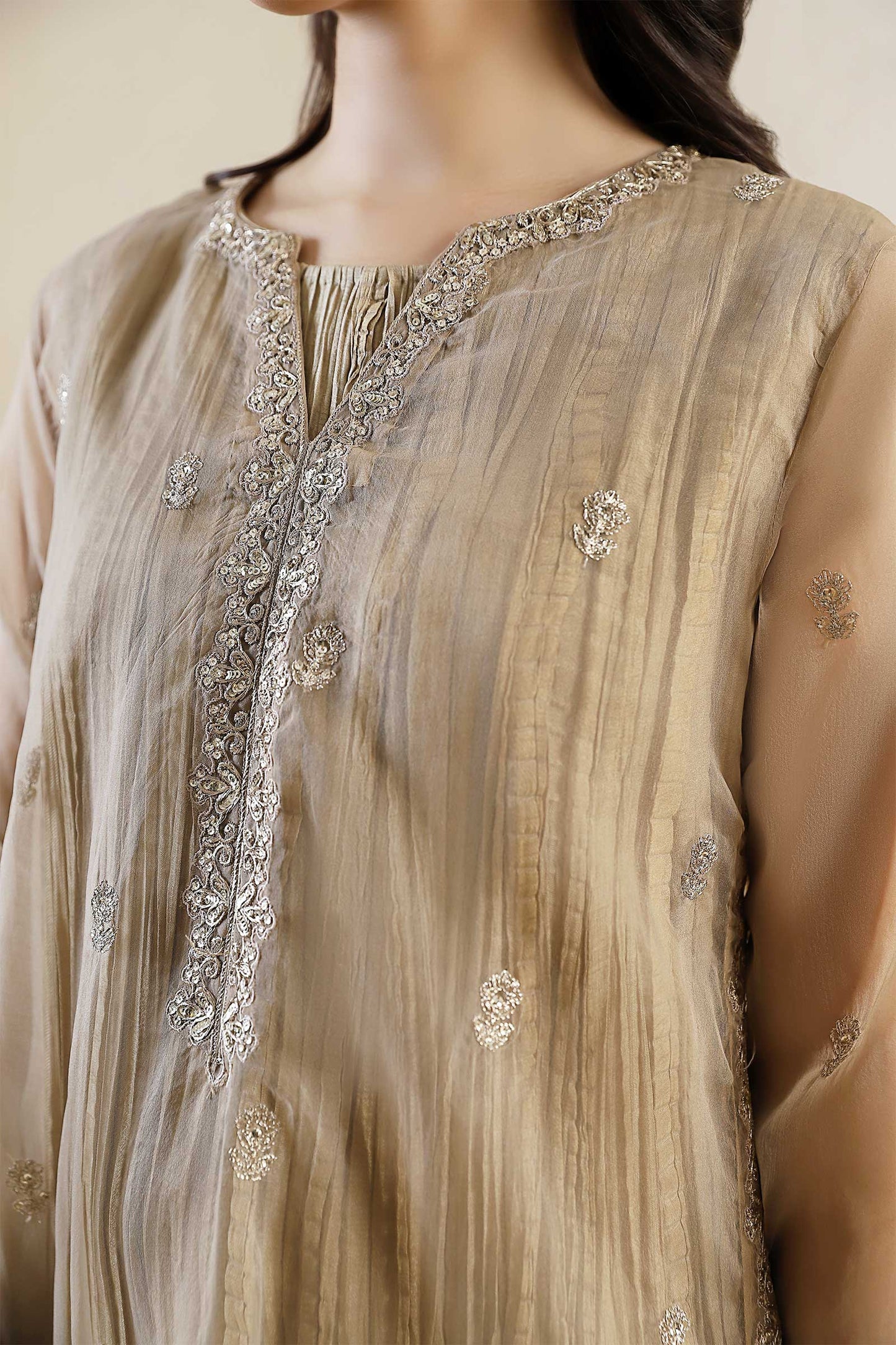 Embroidered Organza Shirt