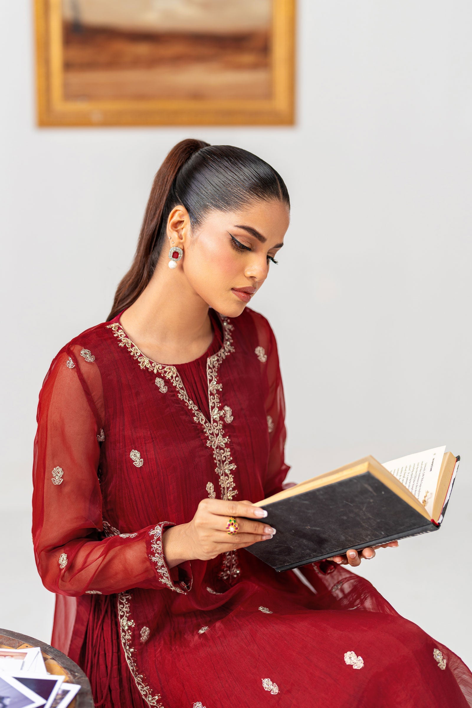 Embroidered Organza Shirt