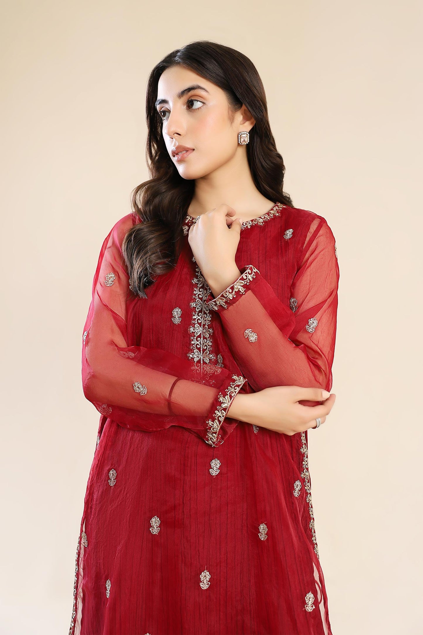 Embroidered Organza Shirt