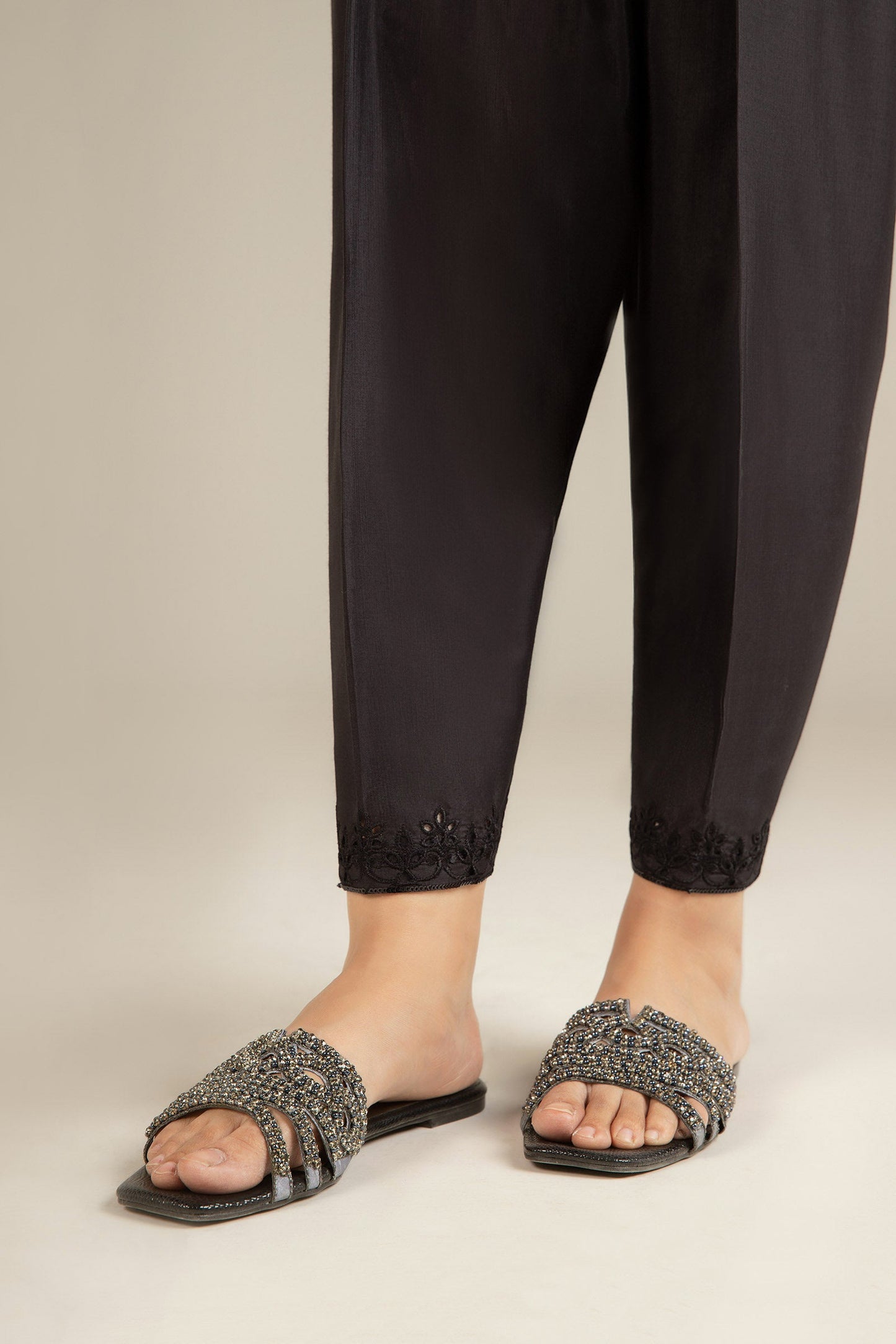 Embroidered Raw Silk Shalwar