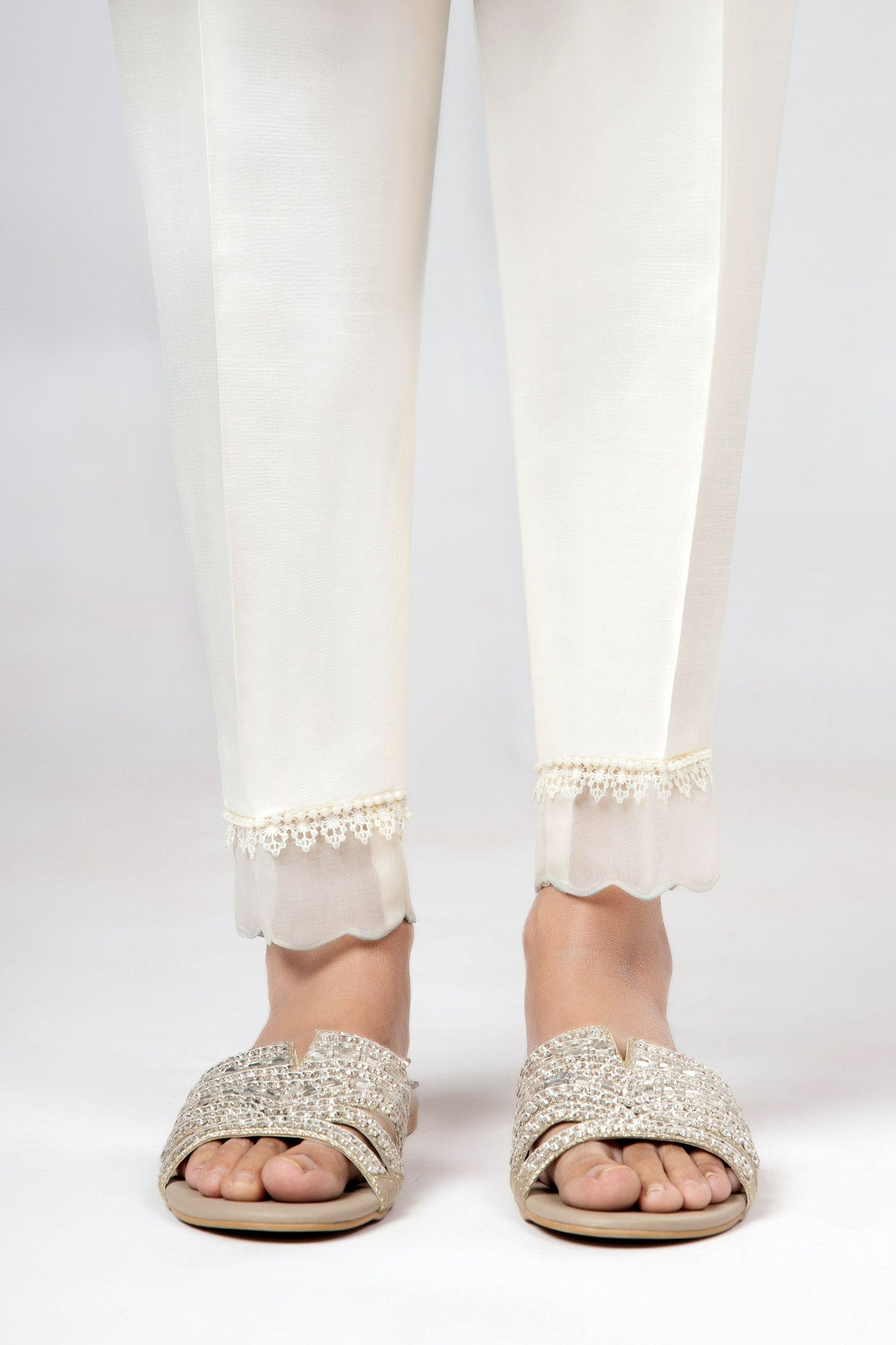 Dyed Raw Silk Trouser