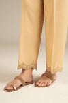 Embroidered Raw Silk Trouser