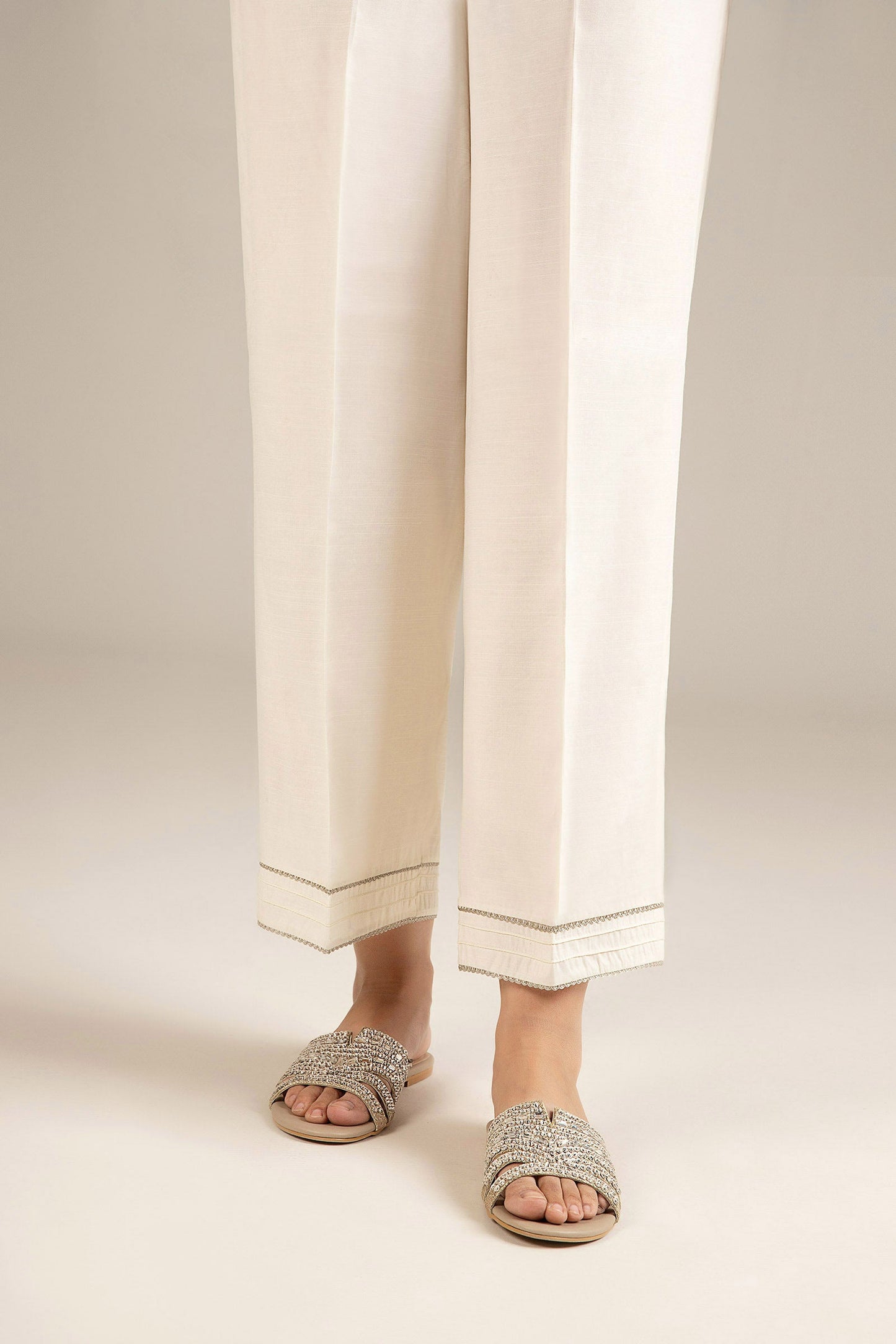 Dyed Raw Silk Trouser