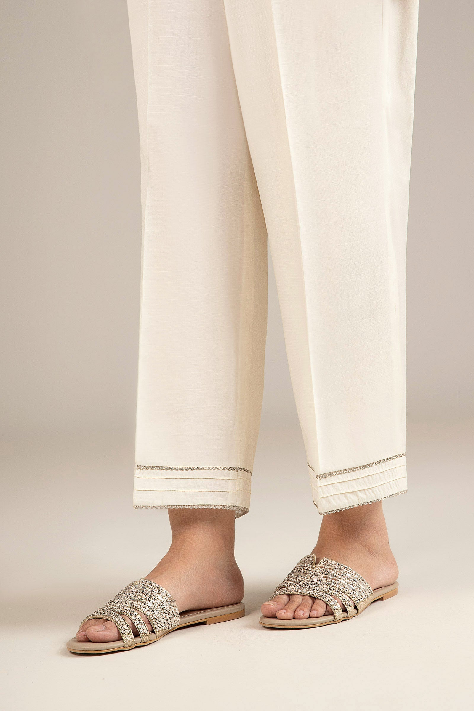 Dyed Raw Silk Trouser