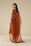 3 Pc Embroidered Two Tone Silk Suit
