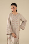 3 Pc Embroidered Two Tone Silk Suit