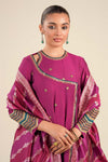 2 Pc Embroidered Two Tone Silk Suit