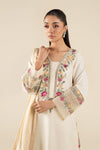 2 Pc Embroidered Bemberg Raw Silk Suit