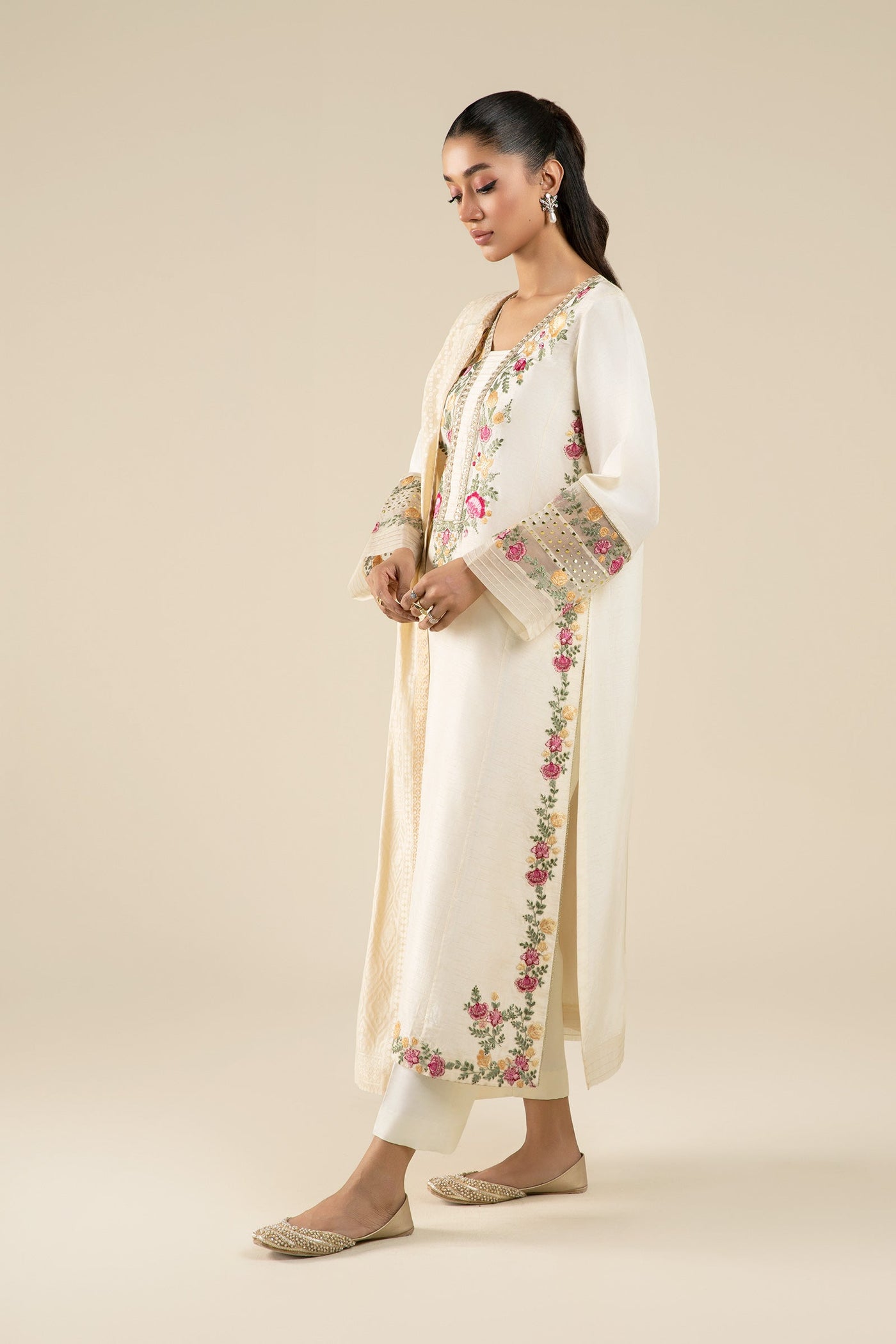 2 Pc Embroidered Bemberg Raw Silk Suit | MB-FS25-24