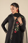 2 Pc Embroidered Raw Silk Suit