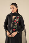 2 Pc Embroidered Raw Silk Suit