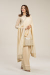 3 Pc Embellished Lurex Pinstripe Suit