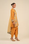 3 Pc Embroidered Raw Silk Suit