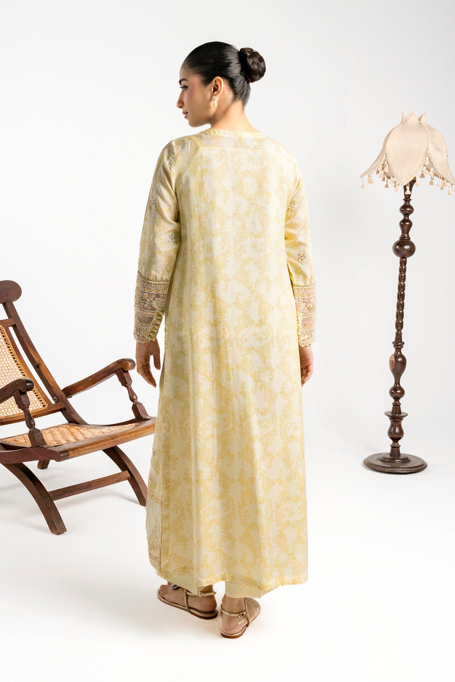 2 Pc Embroidered Raw Silk Suit