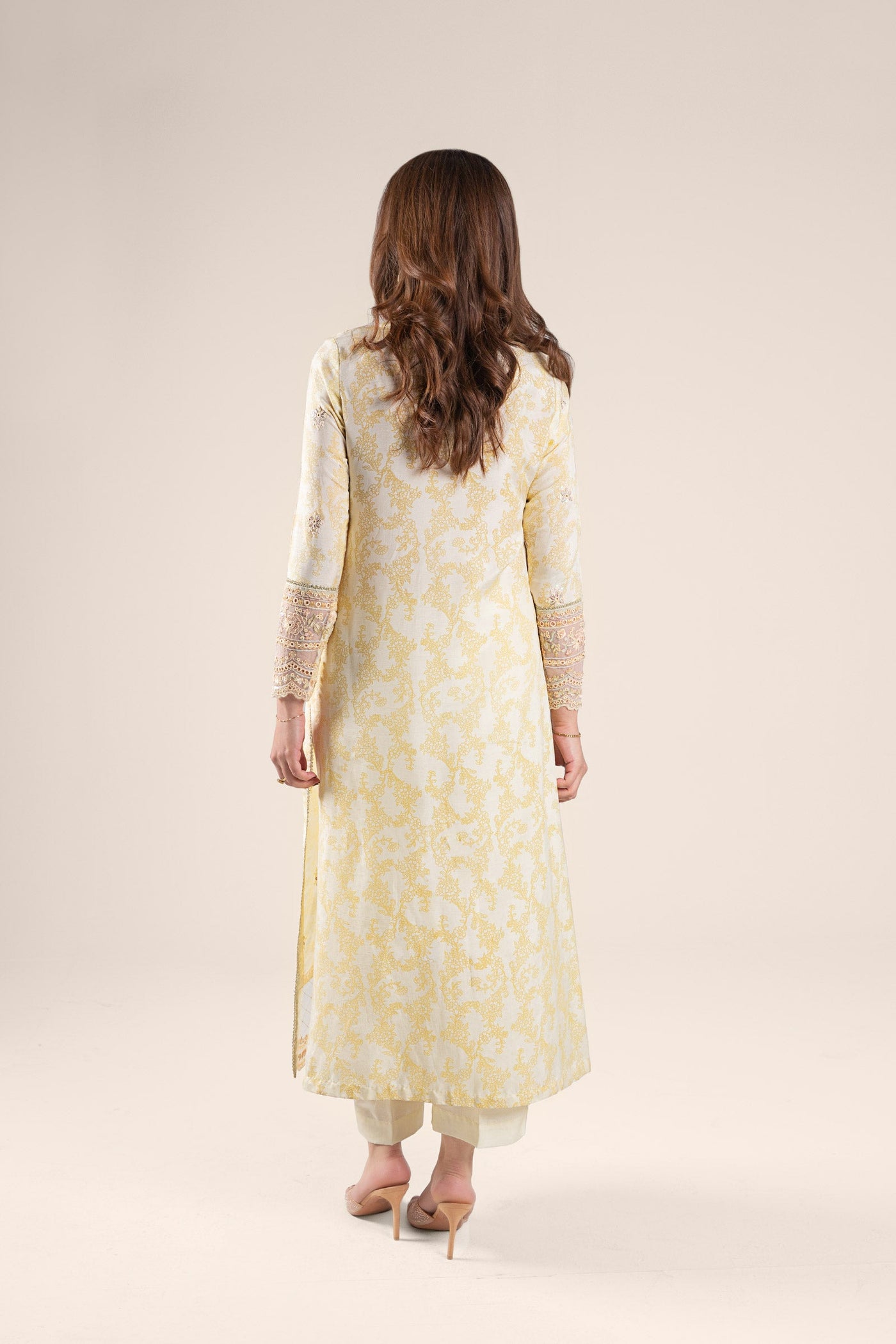 2 Pc Embroidered Raw Silk Suit