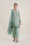 3 Pc Embroidered Lurex Pinstripe Suit