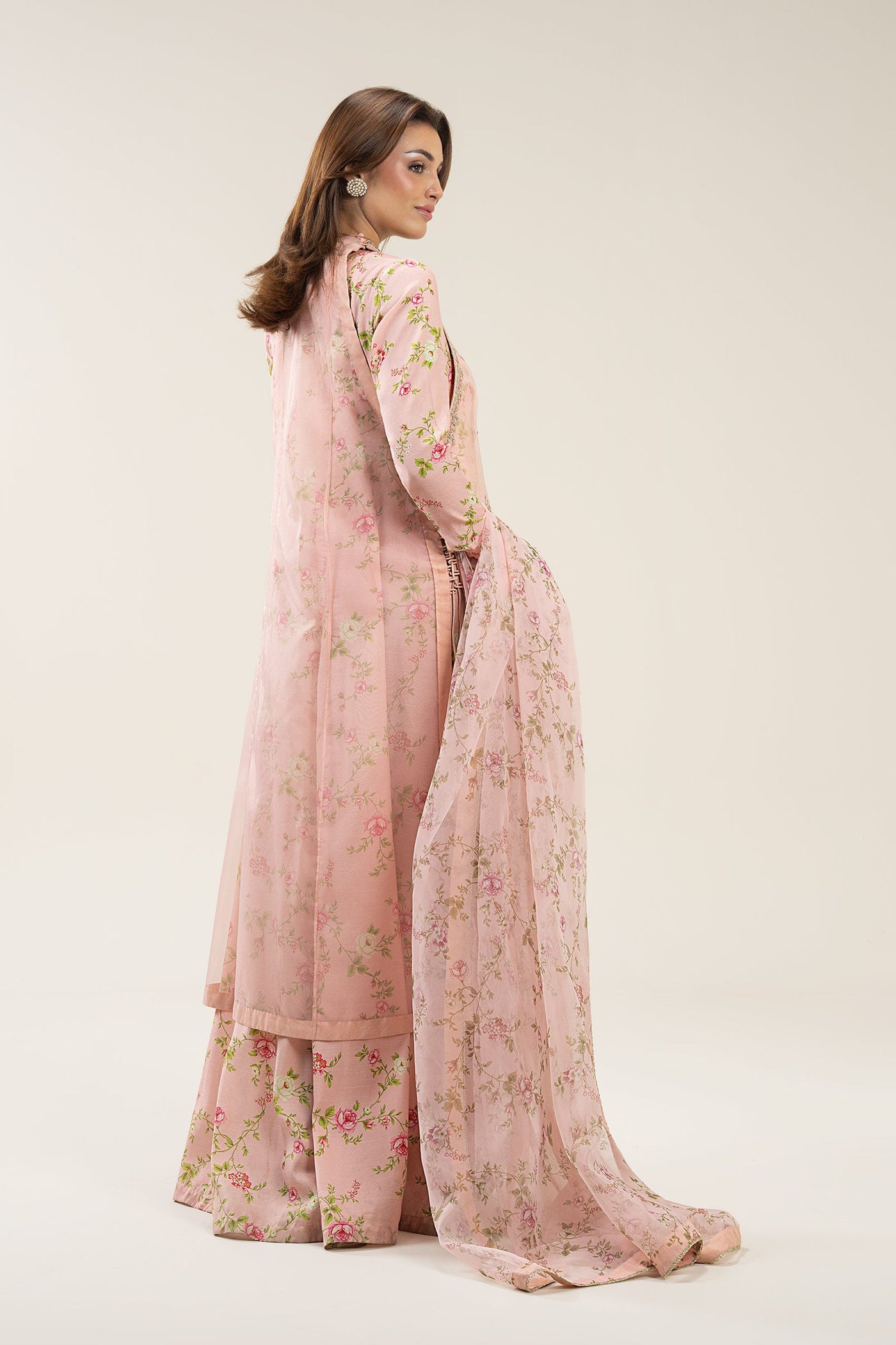 3 Pc Embroidered Organza Suit