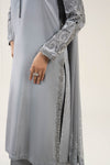 3 Pc Embroidered Bamberg Raw Silk Suit