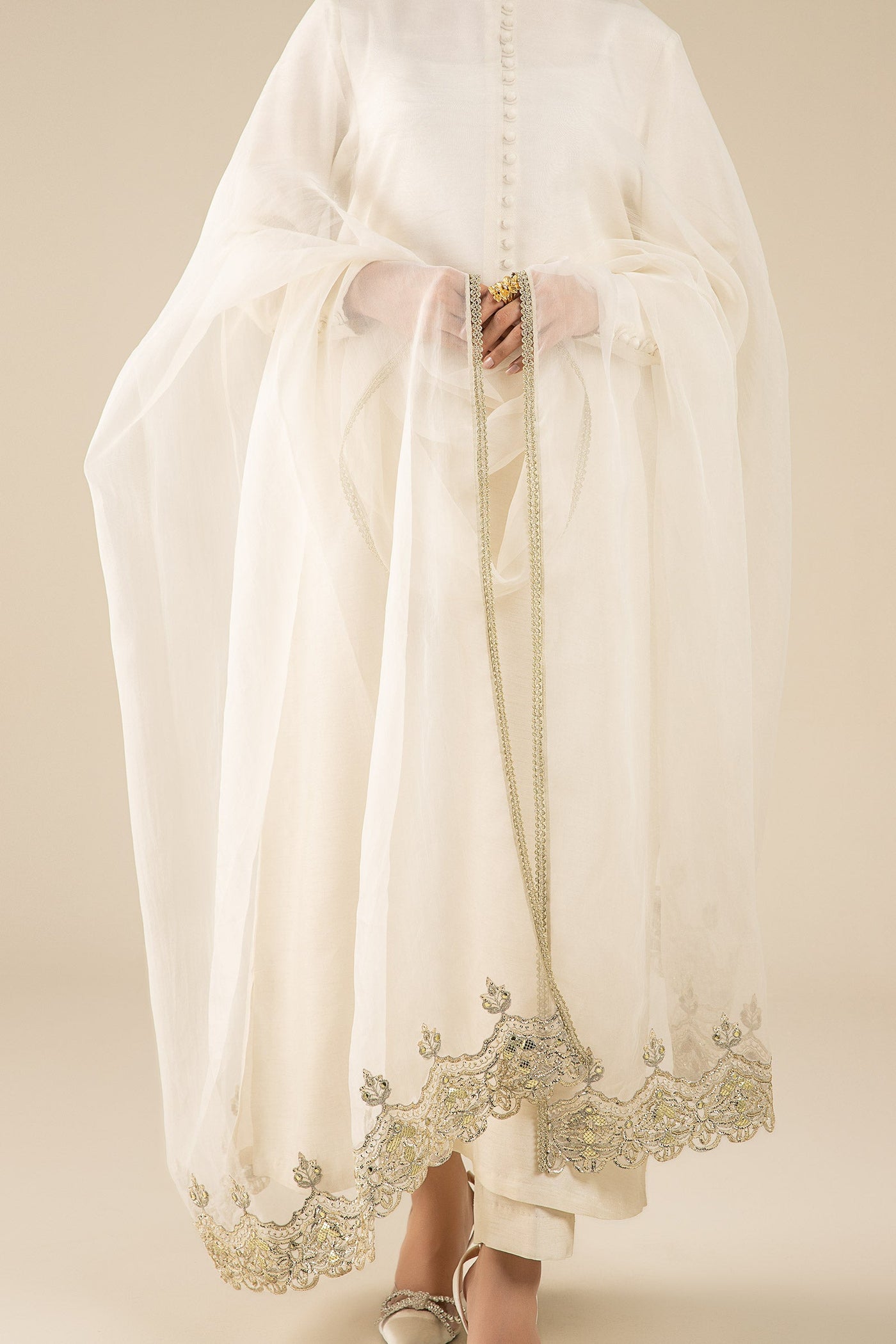 Embroidered Organza Dupatta | MB-FS25-64