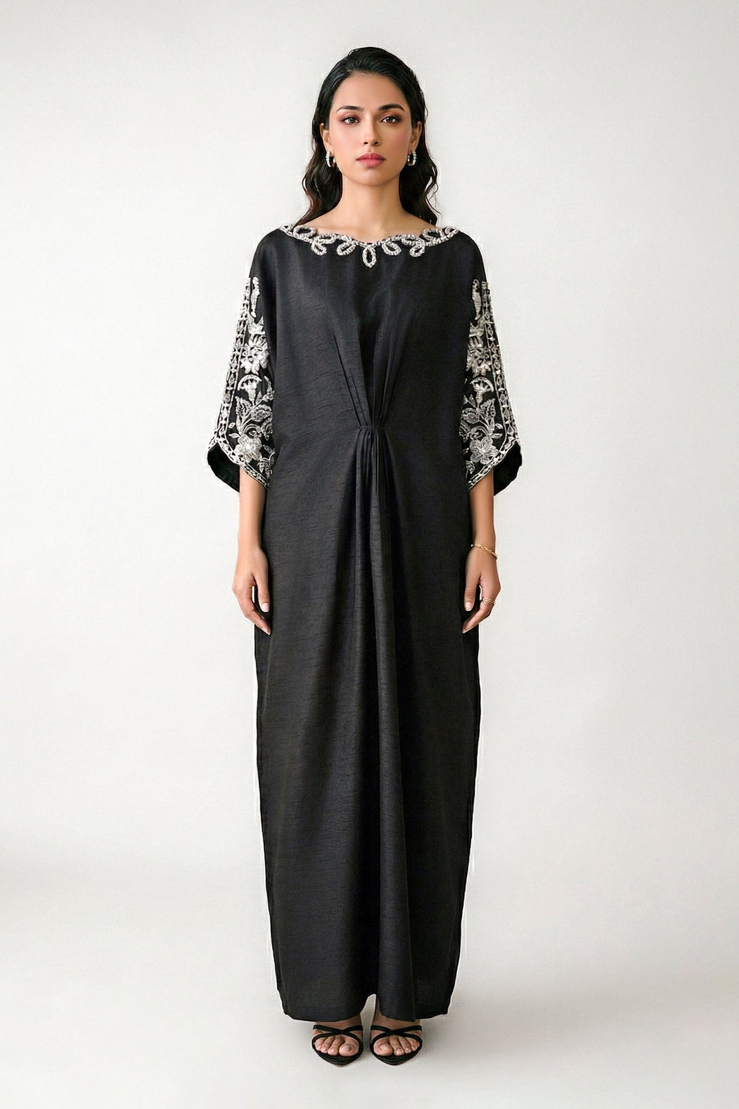 Embroidered Bamberg Raw Silk Kaftan