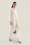 2 Pc Embroidered Raw Silk Suit