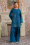 2 Pc Embroidered Raw Silk Suit