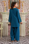 2 Pc Embroidered Raw Silk Suit