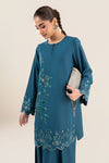 2 Pc Embroidered Raw Silk Suit