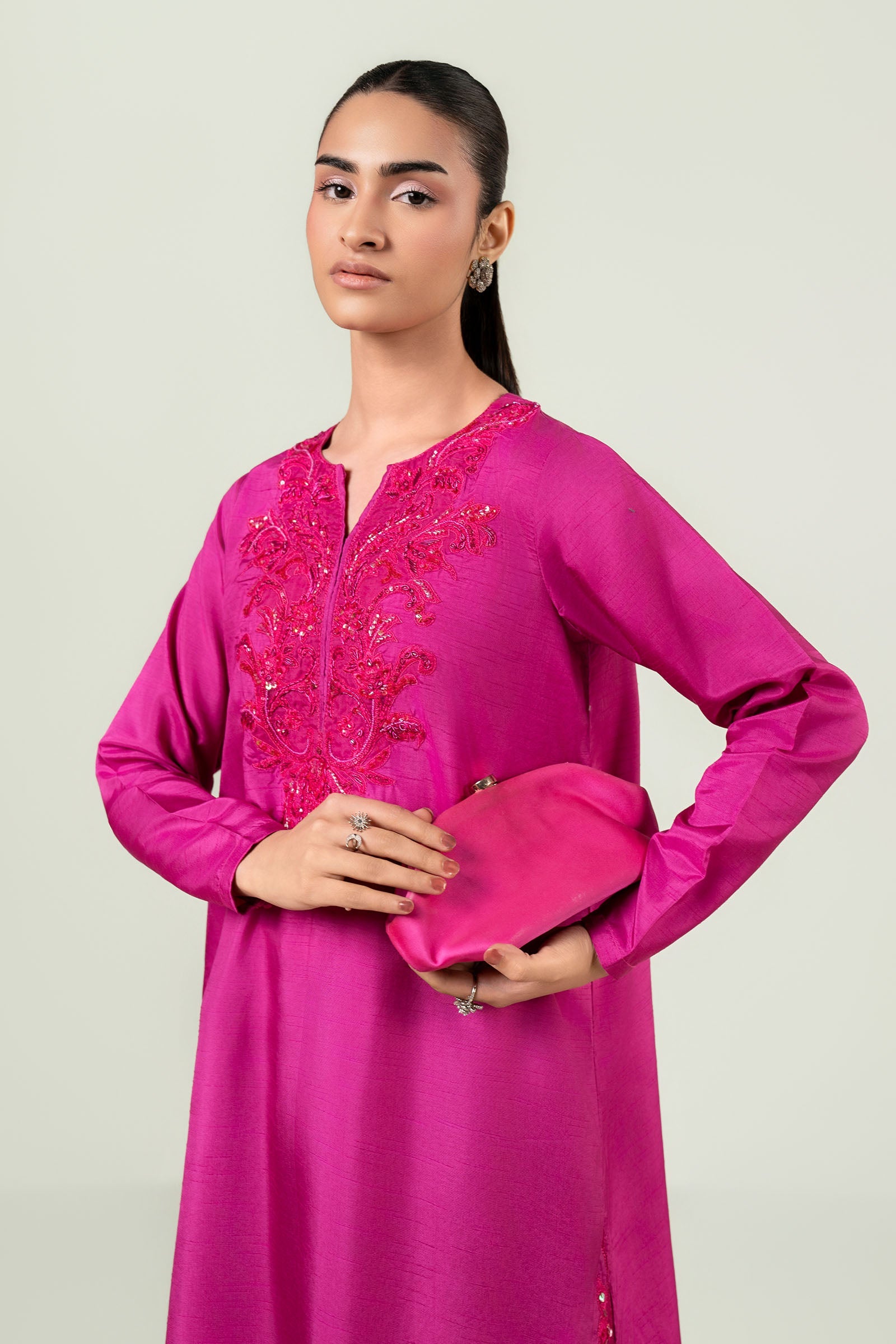 2 Pc Embellished Rawsilk Suit