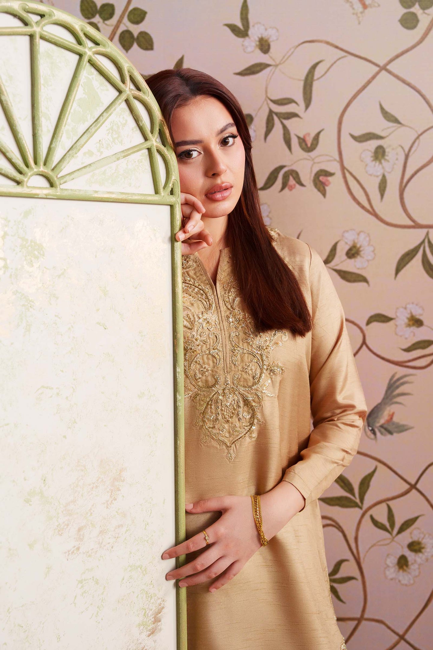 2 Pc Embellished Bamberg Raw Silk Suit