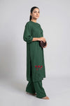 2 Pc Embroidered Crepe Suit