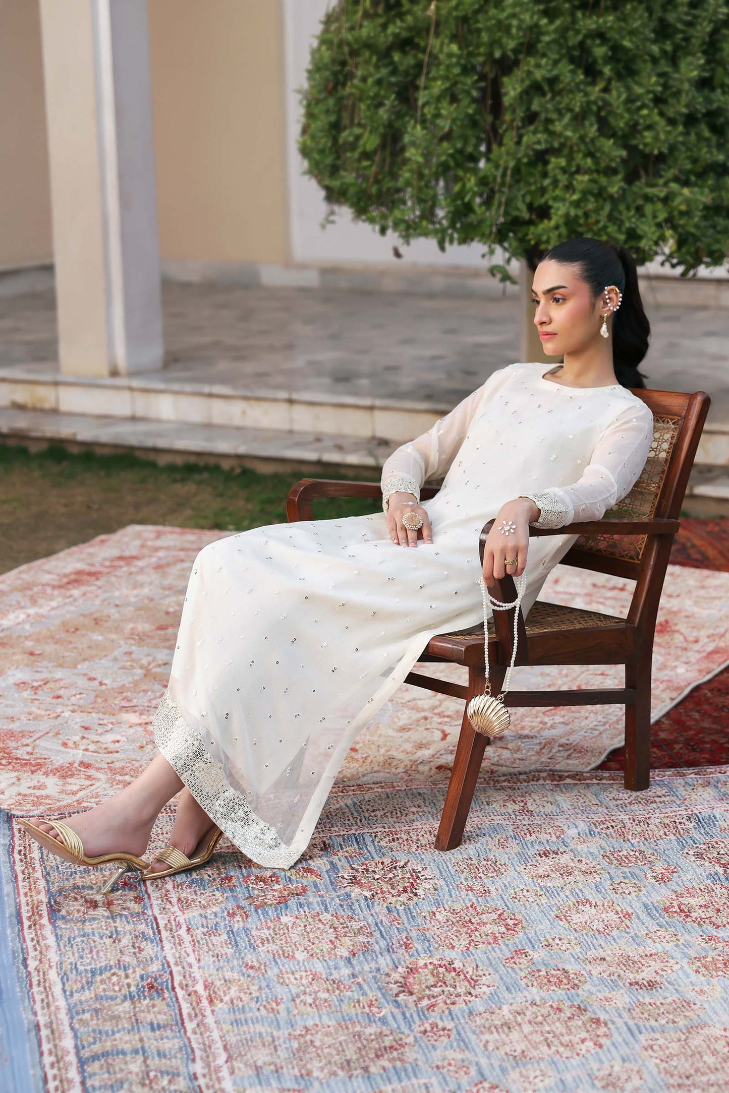 2 Pc Embroidered Chiffon Suit