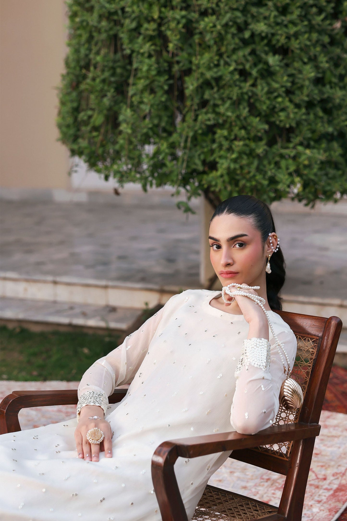 2 Pc Embroidered Chiffon Suit