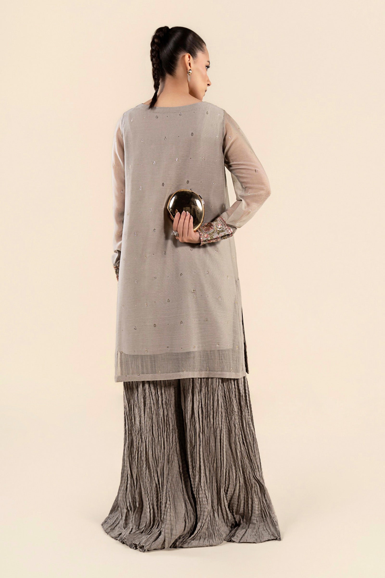 2 Pc Embroidered Chiffon Suit