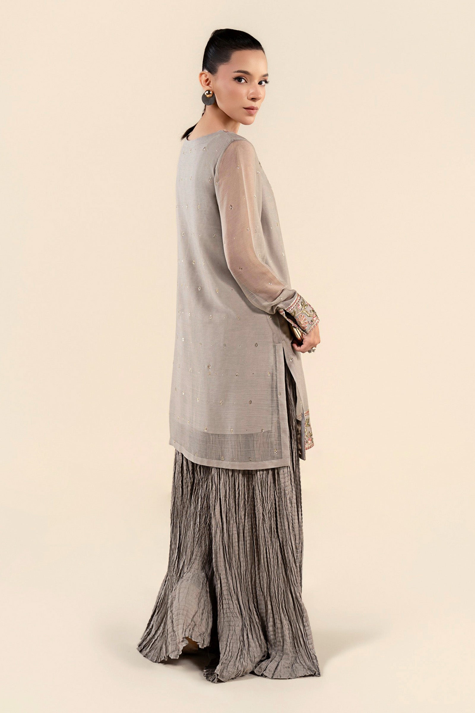 2 Pc Embroidered Chiffon Suit