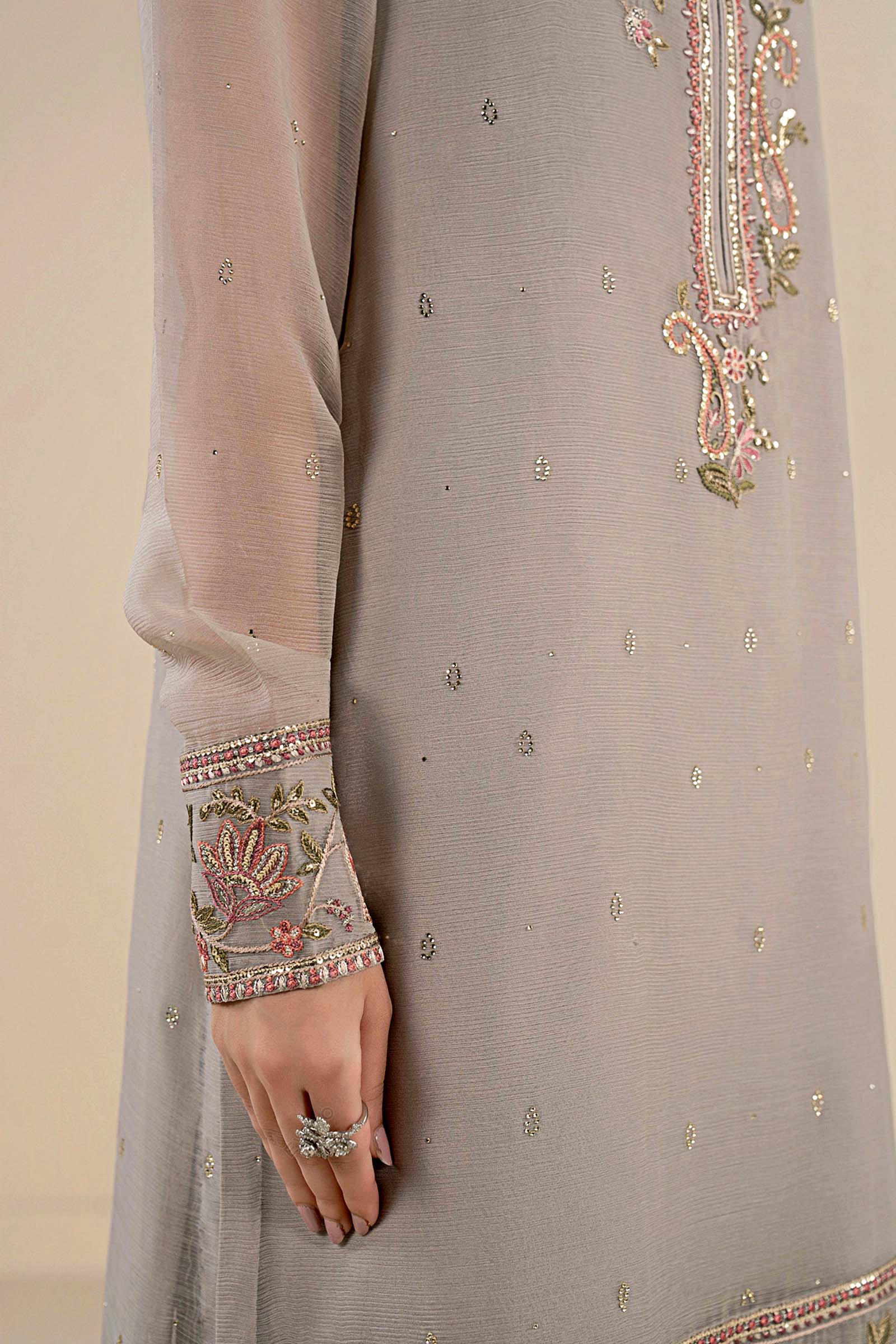 2 Pc Embroidered Chiffon Suit